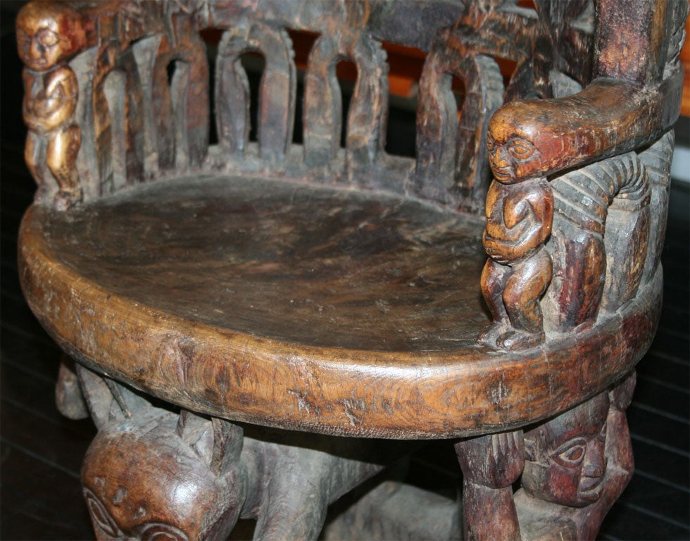 Late 20th Century Hand-Carved African Chair Sold Through Karl Springer