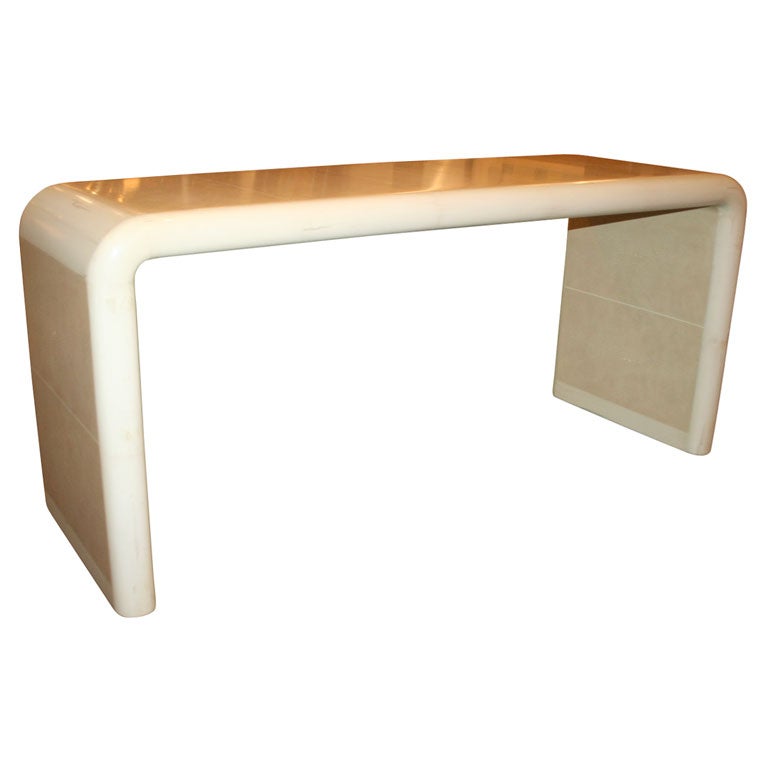 Waterfall Console with Faux Shagreen Lacquer by Karl Springer