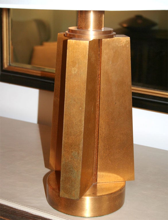 20th Century James Mont bronze lamps