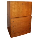 Milo Baughman Drop Front Cabinet/Bar With Drawers