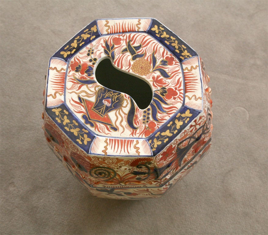 English Stone China Imari Garden Seat