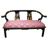 Black Laquer Chinoiserie Bench