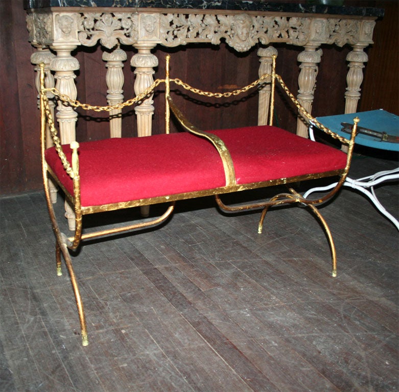 Gilt Iron Bench