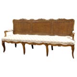FRENCH PROVENCIAL LOUIS XV STYLE CANE BACK SETTEE
