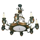 Caldwell eight light Empire style oil form chandelier