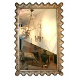 Italian rectangular silvered and gilt mirror