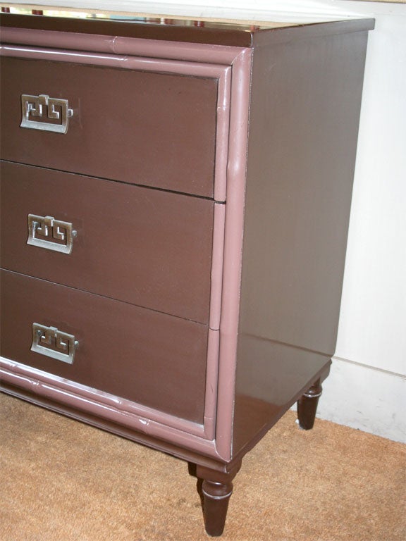 American Chest of Drawers with Asian Inspired Hardware For Sale