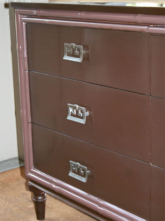 Chest of Drawers with Asian Inspired Hardware For Sale 1