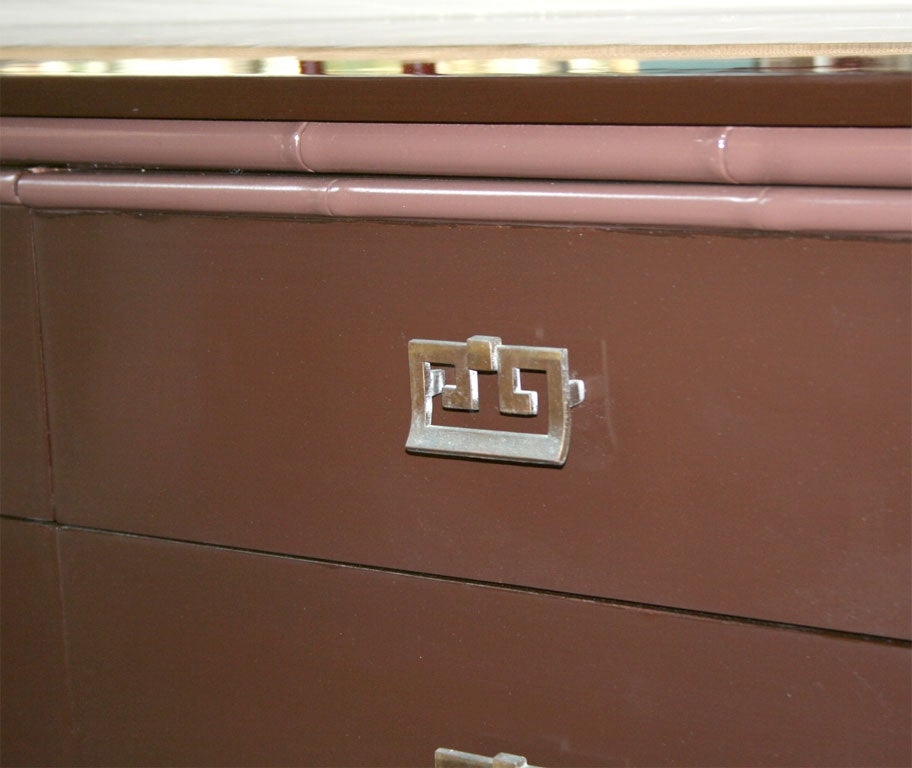 Chest of Drawers with Asian Inspired Hardware For Sale 2