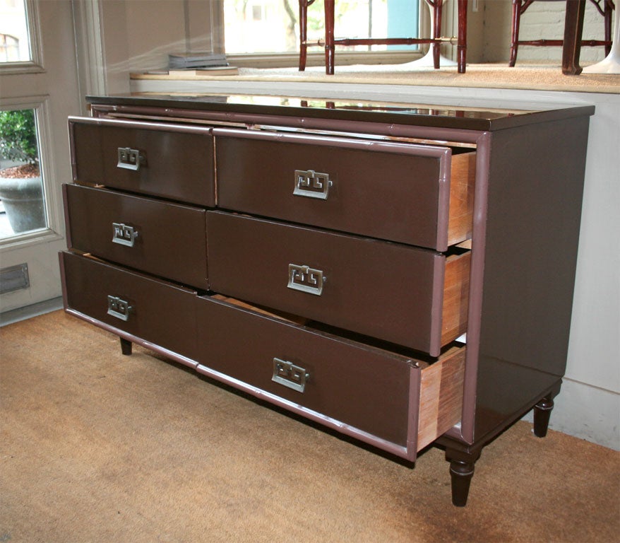 Chest of Drawers with Asian Inspired Hardware For Sale 4