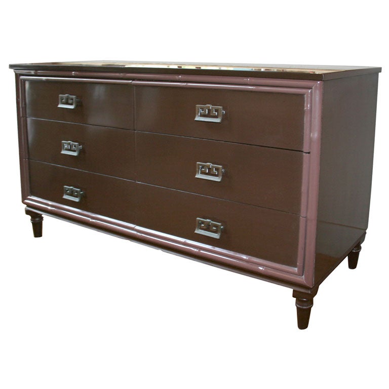 Chest of Drawers with Asian Inspired Hardware For Sale
