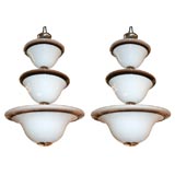 Pair of Art Deco Murano Hanging Fixtures