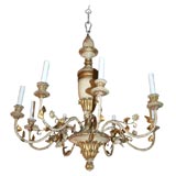 Florentine Painted and Parcel Gilt Eight Arm Chandelier