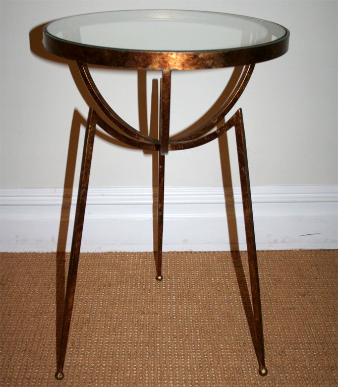Gold Leafed Iron Tripod Table