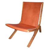 Leather sling chair by Allan Gould