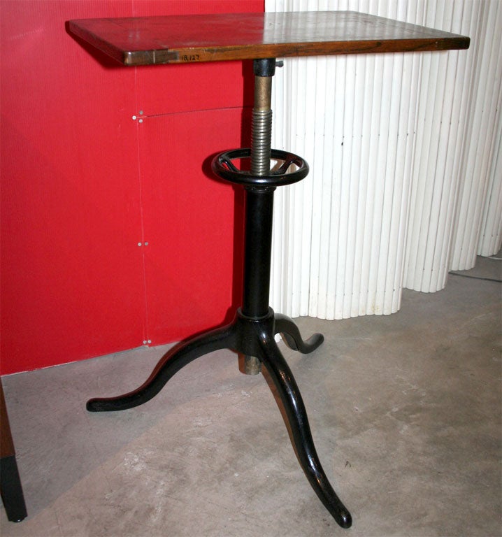 Turn of the century cast iron and wood pedestal