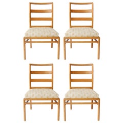 Retro Set of Four Robshjohn-Gibbings Blonde Wood Dining Chairs