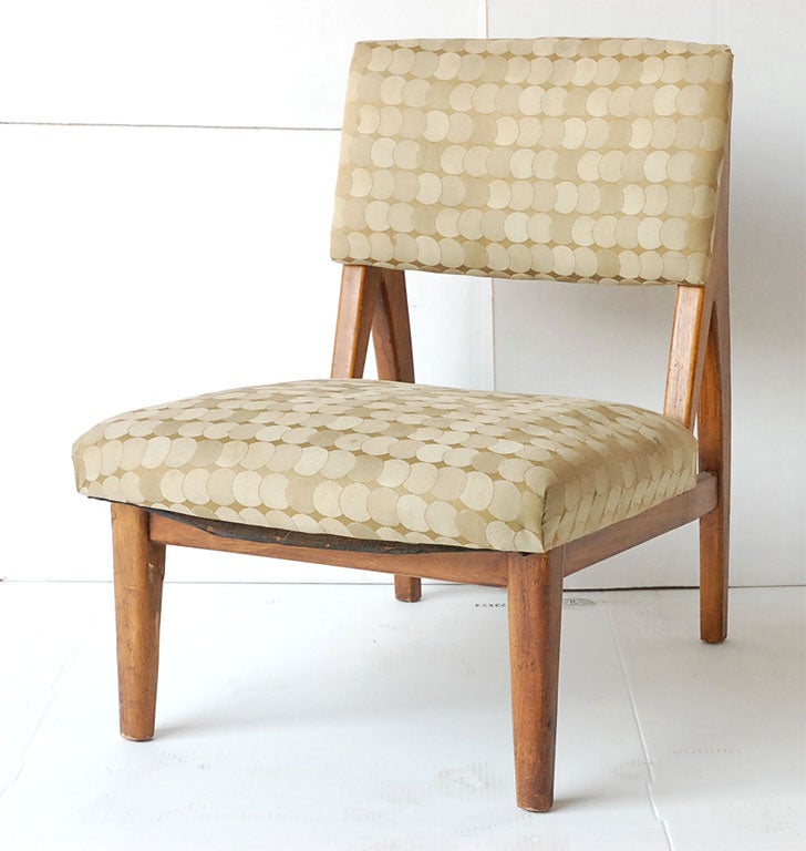 Set of Four Low Slung Armless Danish Modern Chairs