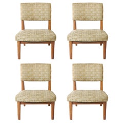 Set of Four Low Slung Armless Danish Modern Chairs