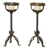 Pair Renaissance Style Iron Candlesticks