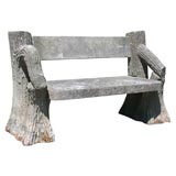Antique CARVED LIMESTONE BENCH