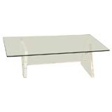 Changeable Lucite Table Base with Glass Top