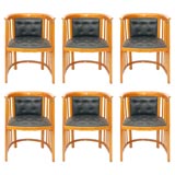 Set of Six Hoffmann Barrel Armchairs