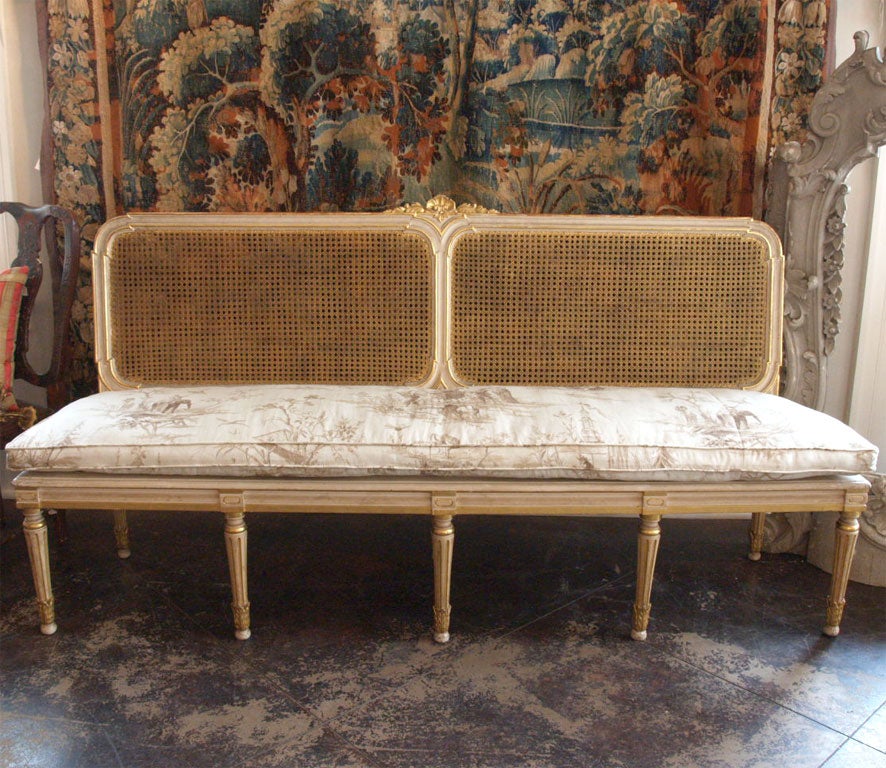 Louis XVI Style  Cane Banquette