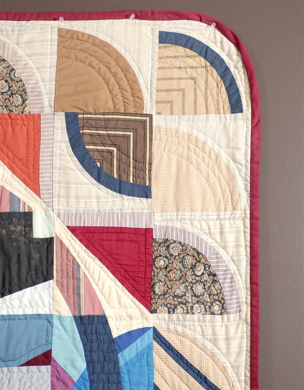 Early 20th Century Modern Geometric Quilt In Excellent Condition In Los Angeles, CA