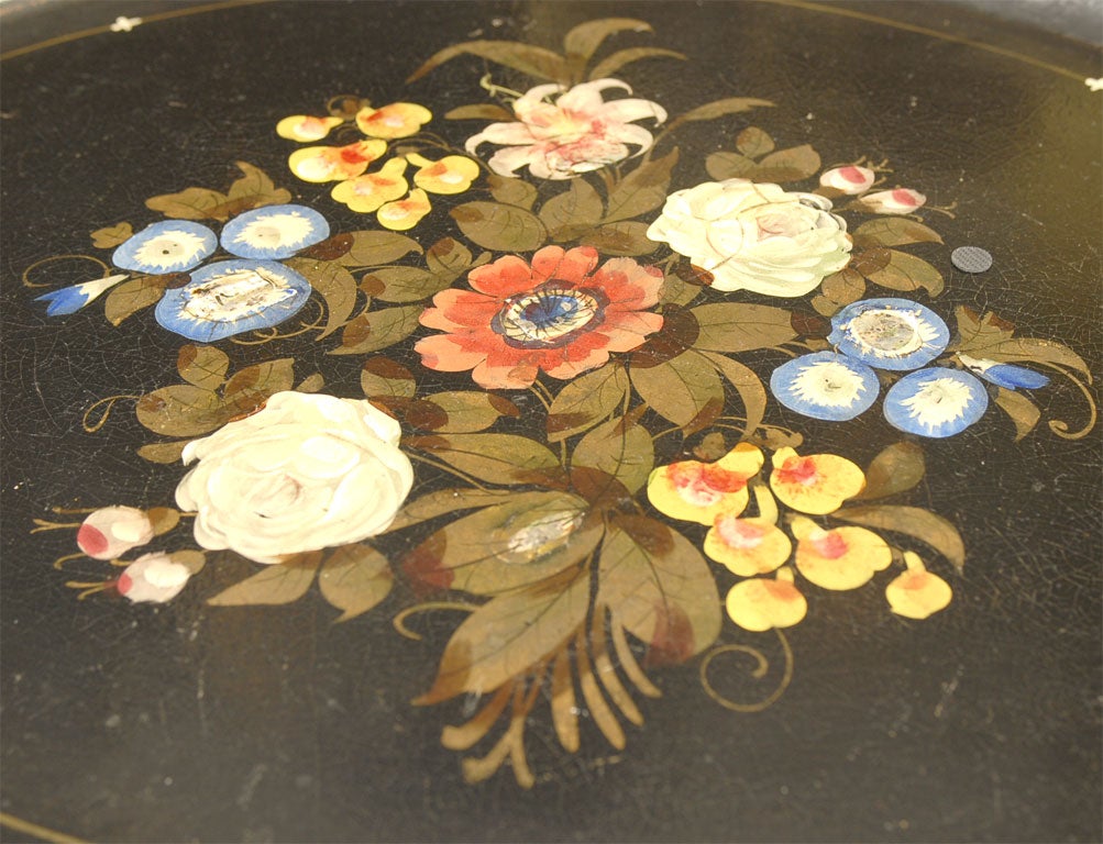 Lacquer Painted Paper Mache Tray Table