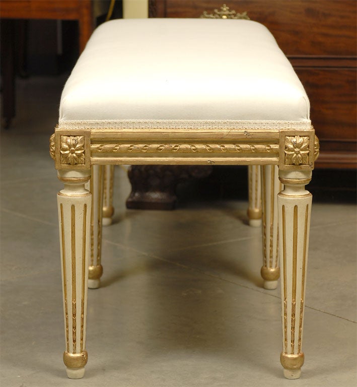 Contemporary A giltwood Reproduction Louis XVI Style Bench