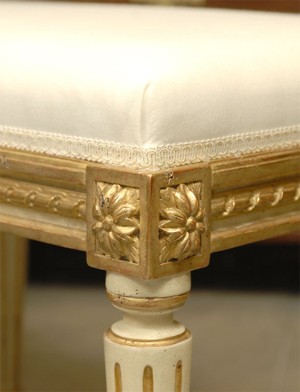 A giltwood Reproduction Louis XVI Style Bench 1