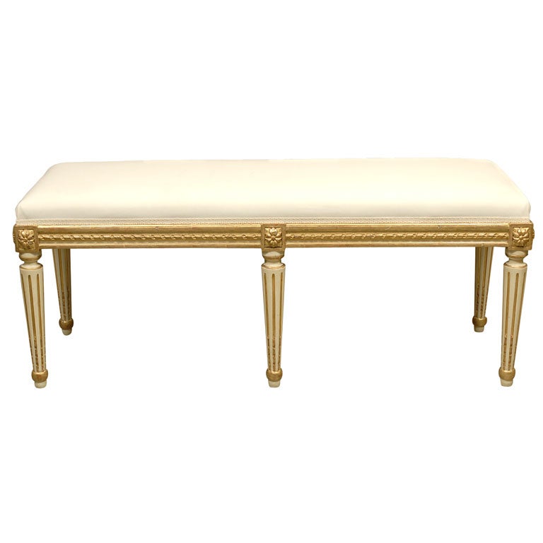 A giltwood Reproduction Louis XVI Style Bench