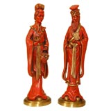 Vintage Pair of  large Universal Statuary Chinoise Figurines
