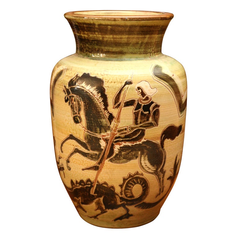 Large Pottery Vase by Harald Folmer Gross for Knabstrup Keramik