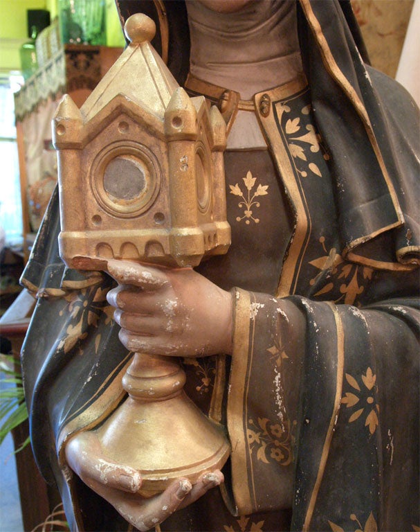 French Large Statue of Saint Clare of Assisi