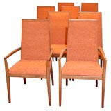 Eight High Back Dining Chairs