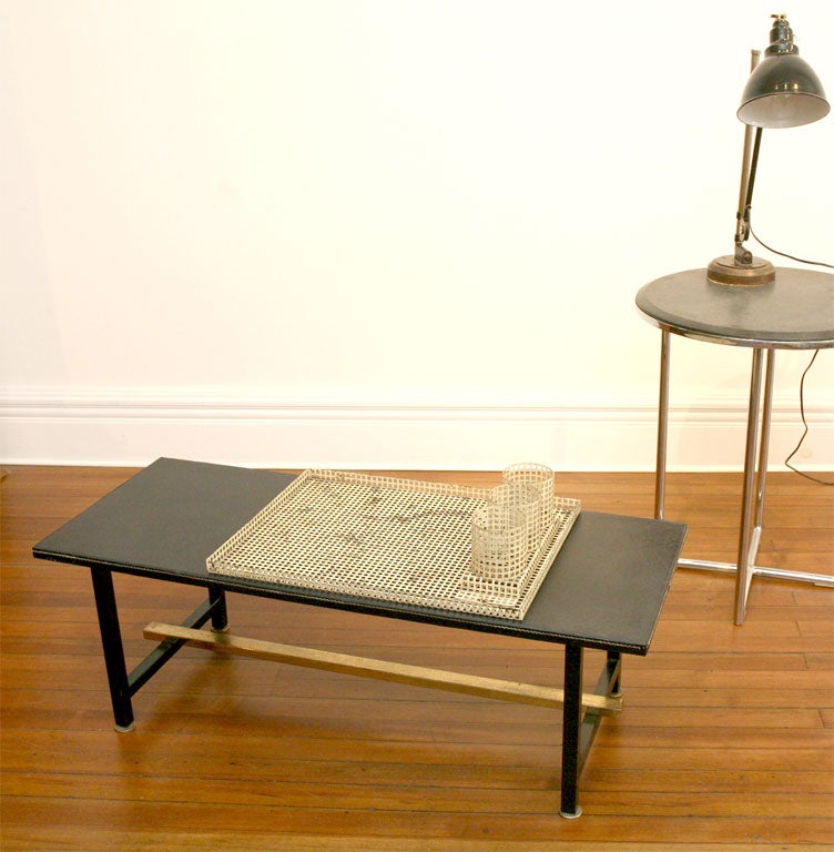 White lacquered on square openwork iron;<br />
Designed by J. Hoffmann; made by 