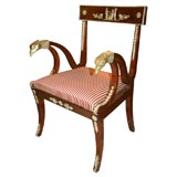 Rare Russian Mahogany Bronze Mounted Arm Chair