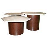 Set of Three Marble-topped Occasional Tables