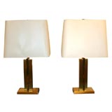 A pair of bronze lamps