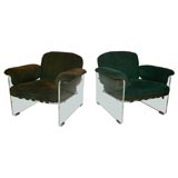 Pair of Chrome-Lucite Armchairs by Pace International