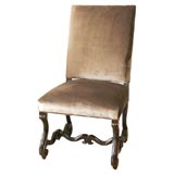 Vintage French Regency Style Silk Velvet Slipper Chair