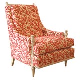 Turned  Wood Bleached Mahogany Club Chair