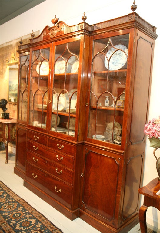 A Fine George III Mahogany Breakfront Cabinet