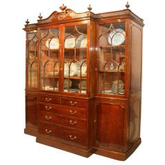 A Fine George III Mahogany Breakfront Cabinet