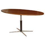 Iron and wood top table by Walter Wirtz for Wilhelm Renz