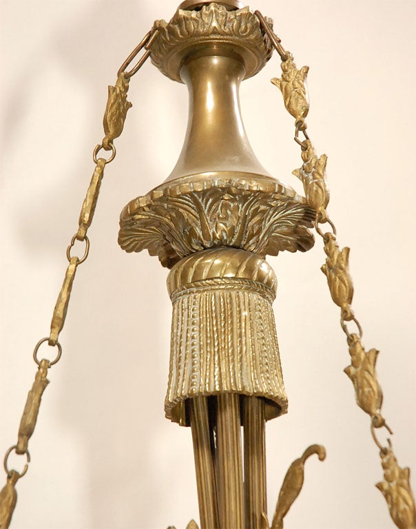 Brass Elegant Chandelier with Cherubic Figures For Sale