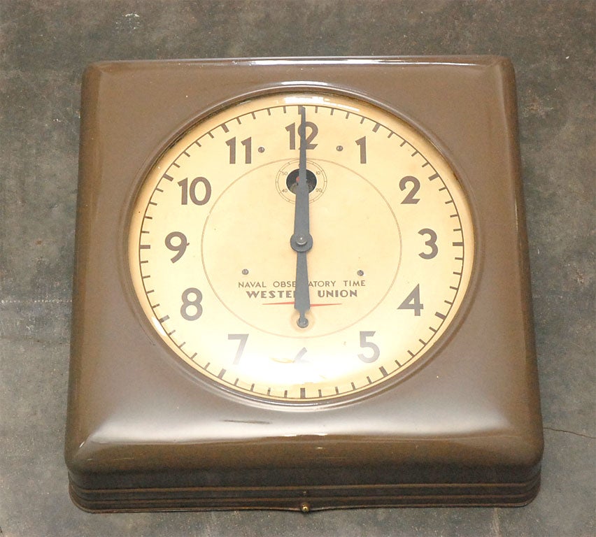 Western Union offices used these type clocks and checked them daily for time keeping accuracy with 