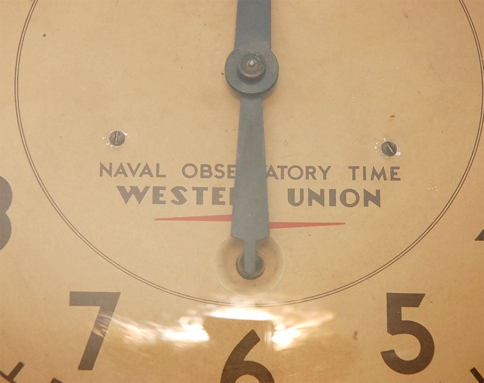 Mid-20th Century Western Union Electric Wall Clock